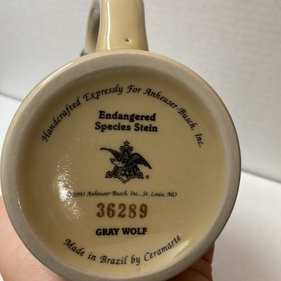 Budweiser Limited Edition Endangered Species Beer Stein - Gray Wolf - Picture 7 of 7